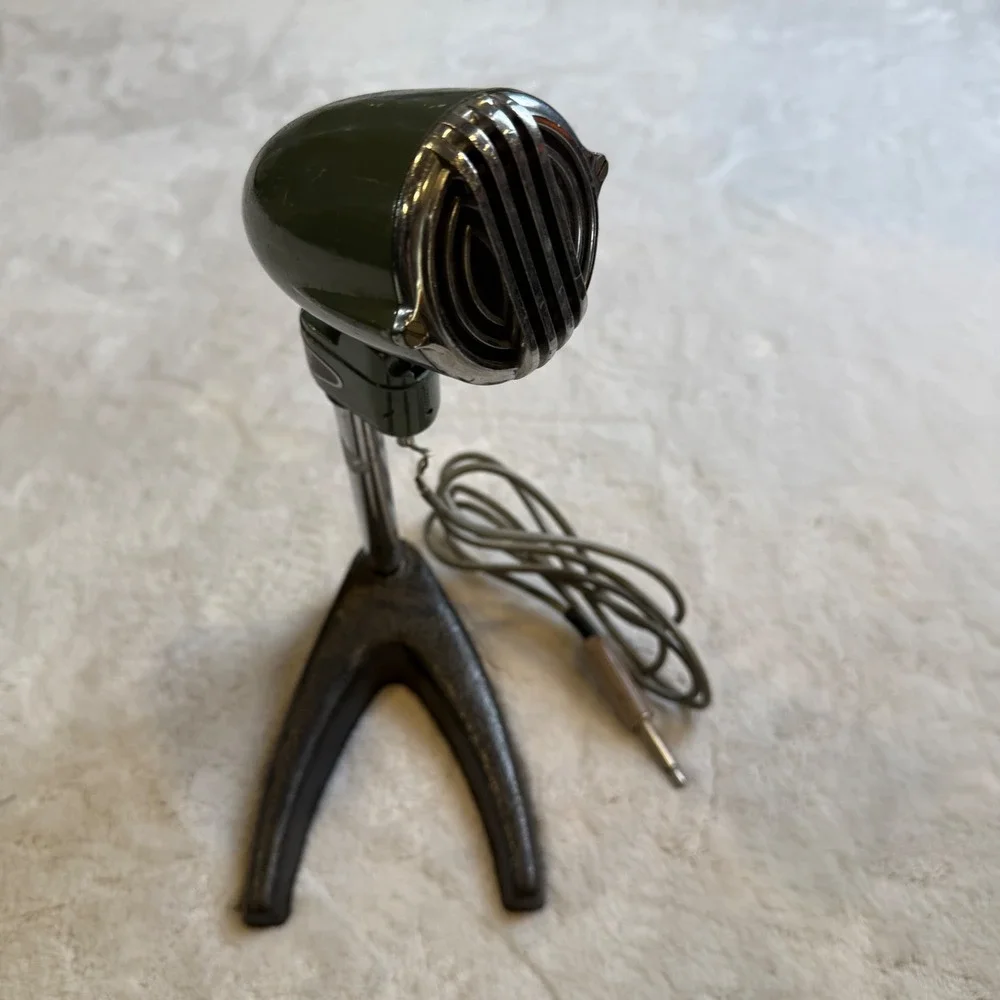Vintage‎ Symphony Crystal M-131 Electric Microphone Japan Green Retro